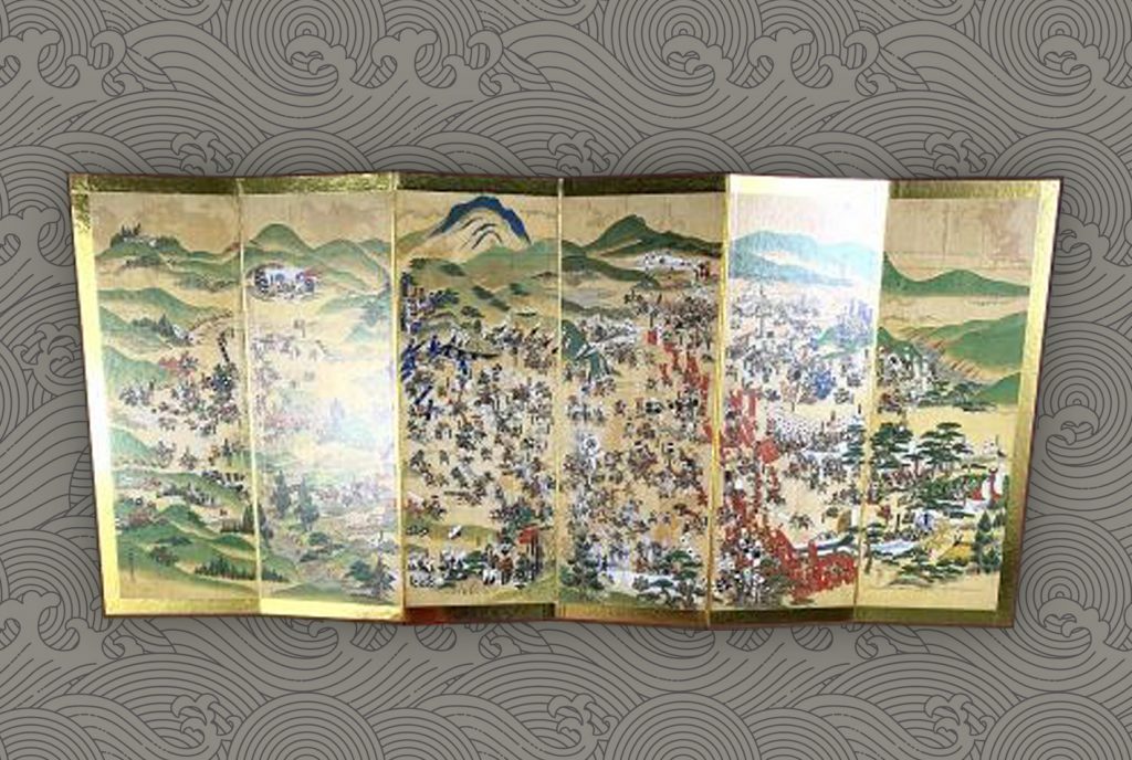 biombo japonés de la batalla