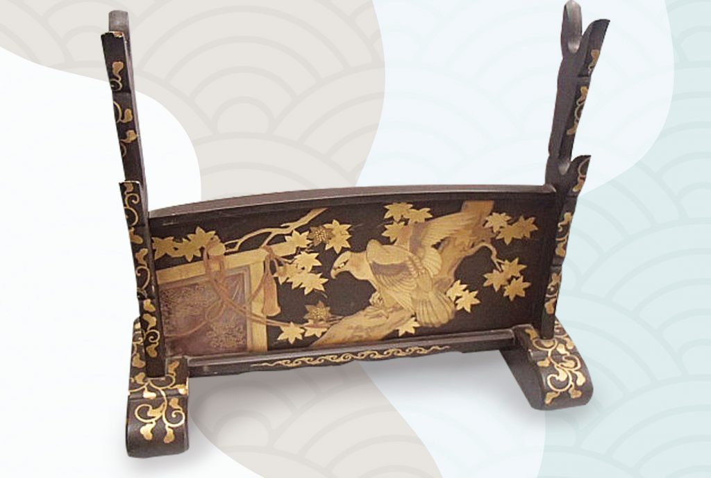 katanero dorado lacado antiguo japones